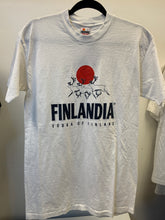 Load image into Gallery viewer, Finlandia Vodka three elks and red sun logo white