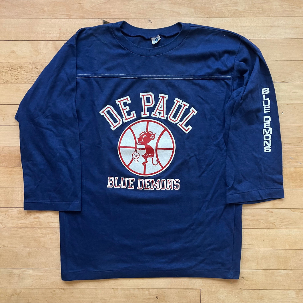 1980s DePaul University Blue Demons 3/4 sleeve